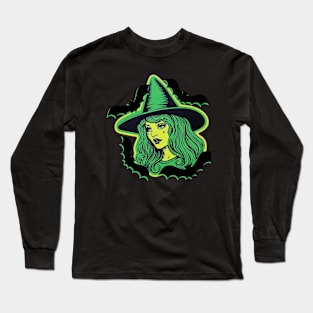 CreepyCool Pinup Witch Long Sleeve T-Shirt